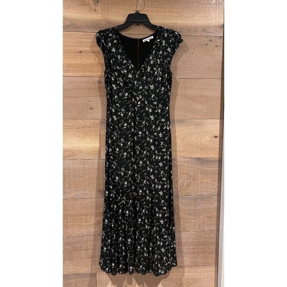 NEW REFORMATION Baden black Floral Print Maxi SIZE 6 - Picture 4 of 10